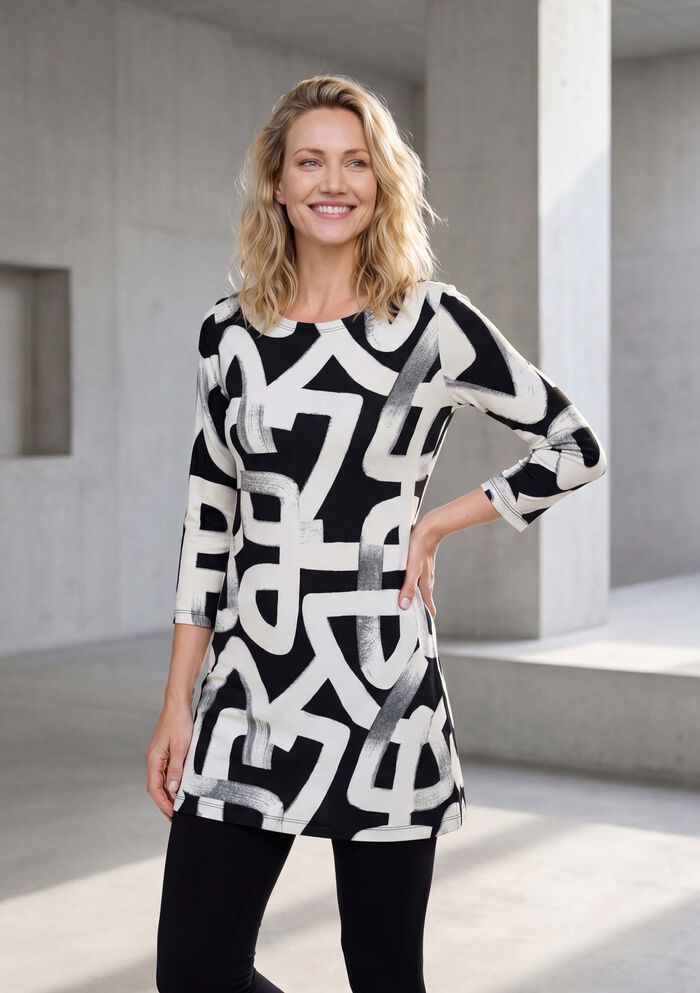 Tuniek met all-overprint 